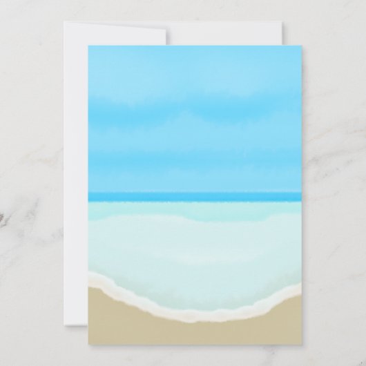 誓の結婚水彩ビーチ 招待状 (裏面)