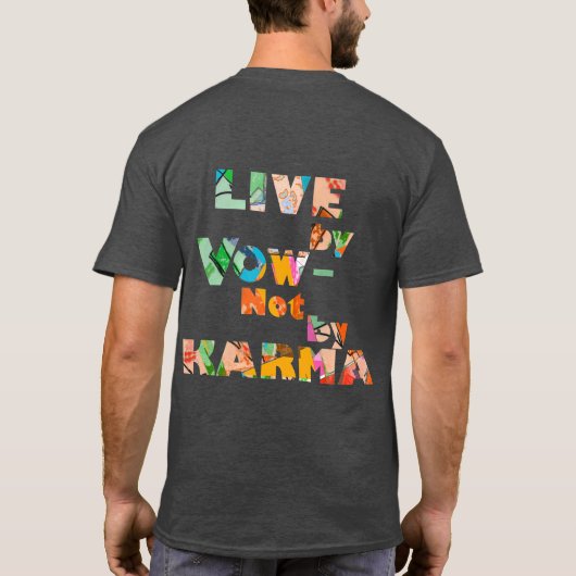 誓約によって住んで下さい: ダークグレー Tシャツ (裏面)