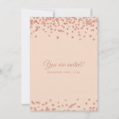 誓約の更新のばら色の金ゴールドのフェイクなグリッターの紙吹雪の赤面 招待状 (裏面)