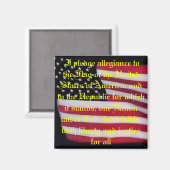 誓約マグネットを持つ米国国旗 マグネット (正面/裏面)