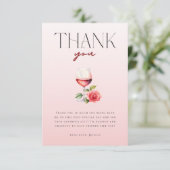 誓約前のエレガントなヴィノ ワインテーマのブライズシャワー サンキューカード (スタンド正面)