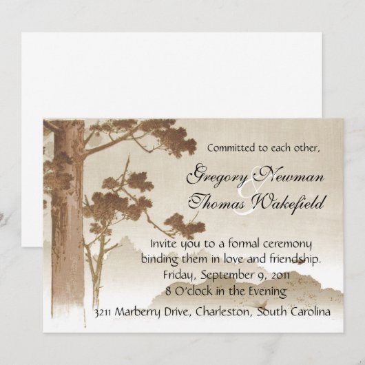 誓約式招待状 招待状 (正面/裏面)