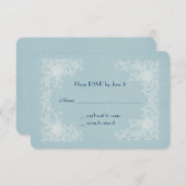 誓約更新の返信ラッピング - 繊細なコーナー 出欠カード (正面/裏面)