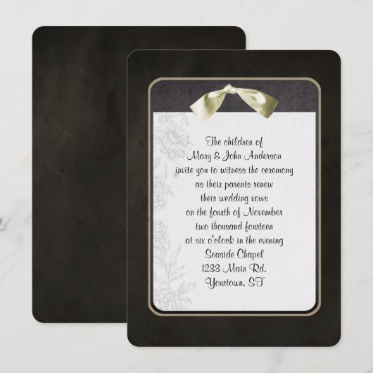 誓約更新ブラックフレーム 招待状 (正面/裏面)