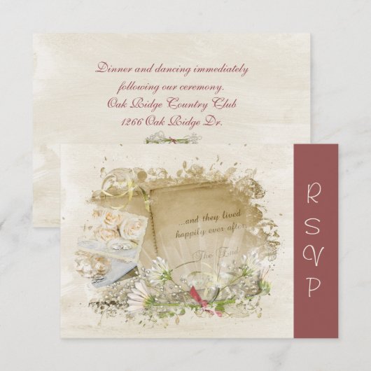 誓約更新結婚式の本への出欠確認 招待状 (正面/裏面)