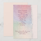 誓約更新 パステル レインボー 破れた縁 招待状 (正面/裏面)