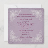 誓約更新-レースの隅と音楽の背景 招待状 (正面)