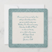 誓約更新 ヴィンテージ グリッター ダマスク フォトフレーム 招待状 (裏面)