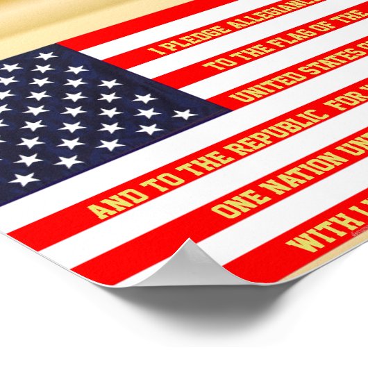 誓約統一された語を含むフラグ州 ポスター (角)