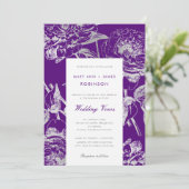 誓結婚いの更新シンプルフローラシルバーパープル 招待状 (スタンド正面)