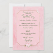 誓結婚いを更新する,ピンクのバラエレガント, 招待状 (裏面)