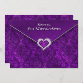 誓結婚いを更新する – 招待状 – シール付き/宝石 (正面/裏面)