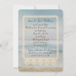 誓結婚の更新の海デザイン 招待状