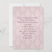 誓結婚の更新 – バラと写真とダマスク 招待状 (裏面)