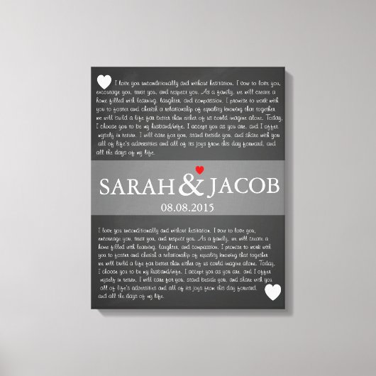誓結婚キャンバス版記念記念品 キャンバスプリント (正面)