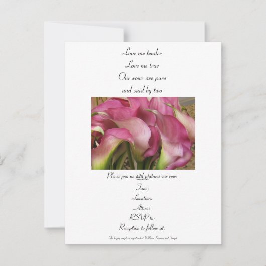 誓結婚願更新招待状 招待状 (正面)