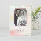 誓願の更新結婚用の水彩枠 招待状 (スタンド正面)