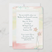 誓願の更新結婚用の水彩枠 招待状 (裏面)