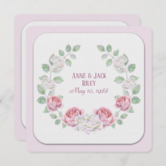 誓願リニューアル式水彩バラリース 招待状 (正面/裏面)