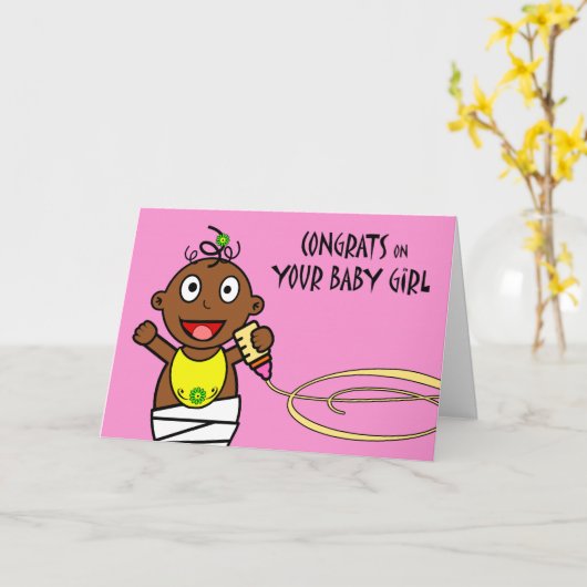 誕生おめでとうございます カード (黄色い花)