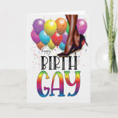 誕生おもしろいゲイアフリカンアメリカンレインボー誕生日 カード (正面)