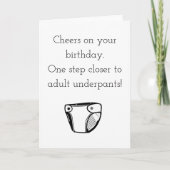 誕生おもしろい日の大人のユーモア カード (正面)