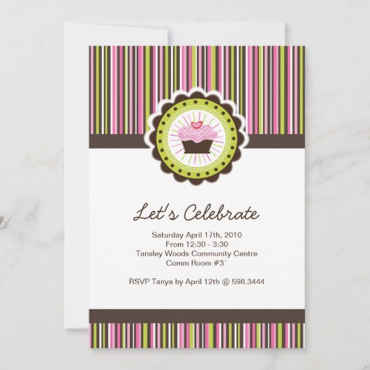 誕生お洒落日パーティーの招待 招待状 (正面)