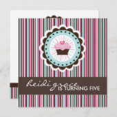 誕生お洒落日パーティーの招待 招待状 (正面/裏面)