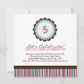 誕生お洒落日パーティーの招待 招待状 (裏面)