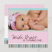 誕生お洒落日パーティーの招待 招待状 (正面/裏面)