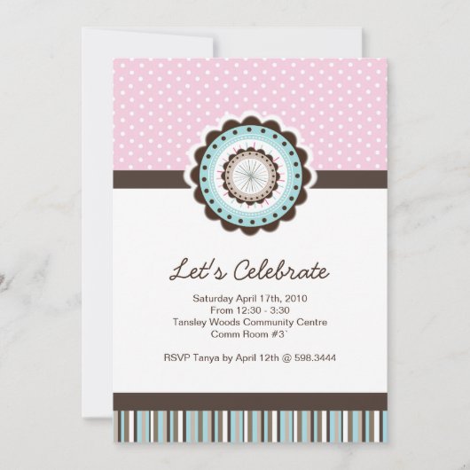 誕生お洒落日パーティーの招待 招待状 (正面)