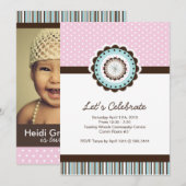 誕生お洒落日パーティーの招待 招待状 (正面/裏面)