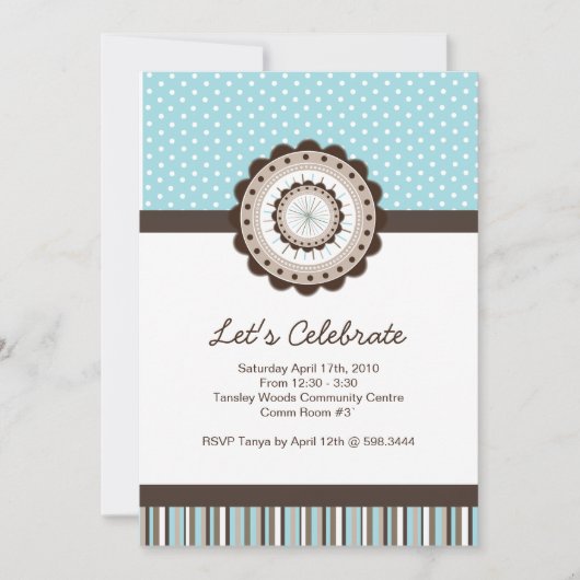 誕生お洒落日パーティーの招待- TBAの優勝者 招待状 (正面)