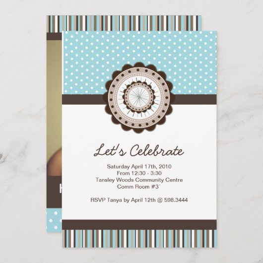 誕生お洒落日パーティーの招待- TBAの優勝者 招待状 (正面/裏面)