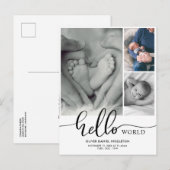 誕生お知らせ Hello World フォトコラージュ 案内ポストカード (正面/裏面)