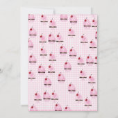 誕生かわいらし日カップケーキ誕生パーティー 招待状 (裏面)