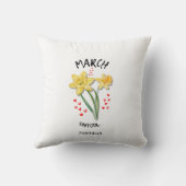 誕生かわいらし月花MARCHダフォディルクリスチャン クッション (裏面)