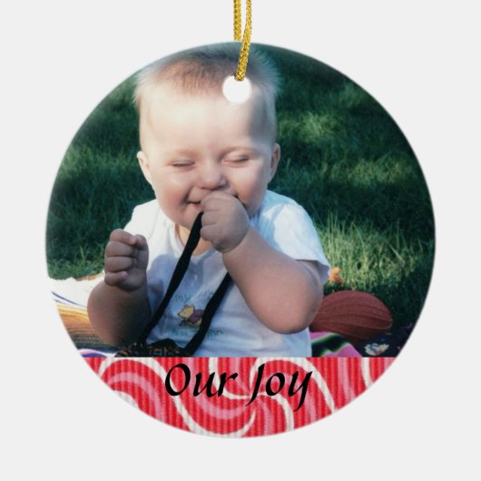 誕生か採用の記念品 セラミックオーナメント (正面)