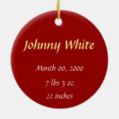 誕生か採用の記念品 セラミックオーナメント (裏面)