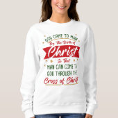 誕生と十字架イエスキリストのクリスマス信仰 スウェットシャツ (正面)
