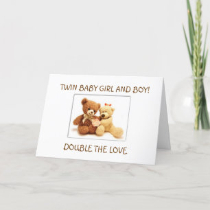 誕生と男の赤ちゃん双生児 カード