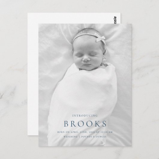 誕生のお知らせの写真はがき ポストカード (正面/裏面)