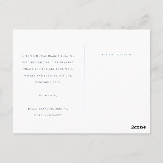 誕生のお知らせの写真はがき ポストカード (裏面)