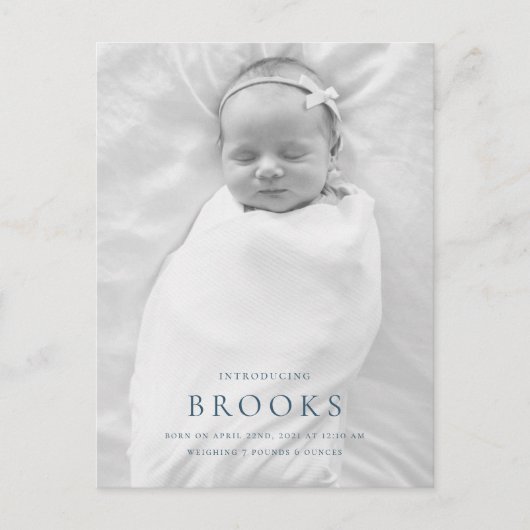 誕生のお知らせの写真はがき ポストカード (正面)