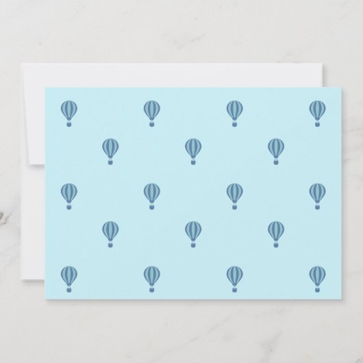誕生のお知らせ熱気球ブルーカード 案内状 (裏面)