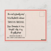 誕生のお知らせ遊かわいい猫の球糸 ポストカード (裏面)