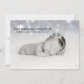 誕生のお知らせ2枚の写真美しい《写真》ぼけ味 案内状 (正面)