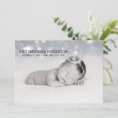 誕生のお知らせ2枚の写真美しい《写真》ぼけ味 案内状 (スタンド正面)