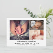 誕生のお知らせ3枚生まれたばかりの 案内状 (スタンド正面)