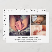 誕生のお知らせ3枚生まれたばかりの 案内状 (正面/裏面)